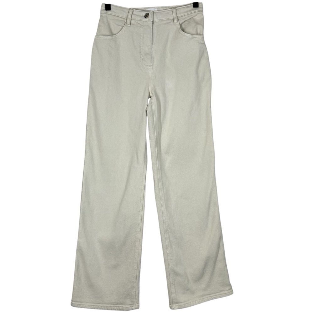 Aritzia Wilfred Free Cream Wide Leg Jeans No Back Pockets Women’s Size 0